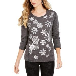 Style & Co. Plus Size Snowflake Heathered Top